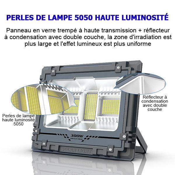 Pack lampadaire complet 6 mètres : Projecteur LED Solaire Série WARRIOR STANDARD 500 Watts  - 6000K + Mât STANDARD 6 mètres