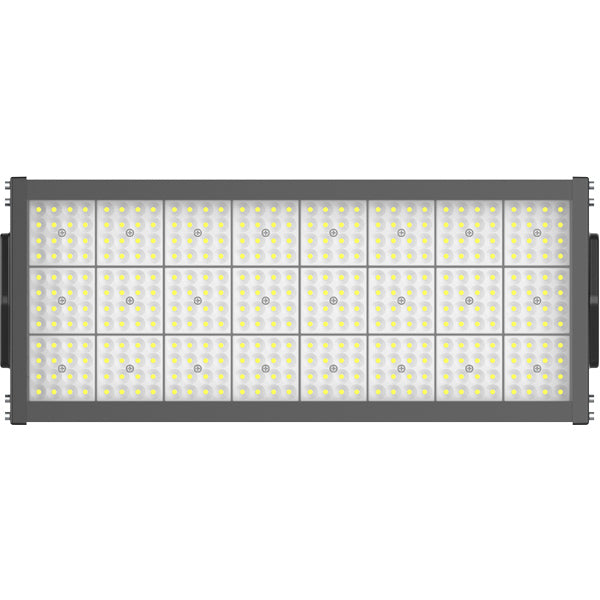 Projecteur haute puissance LED de stade filaire - Série EVOLUTION - 500 Watts - 80 000 Lumens - 160 Lumens/Watt - Angle 30° / 60° / 90° / TypeII / P50 au choix - 72 x 36 x 16 cm - IP66 - IK08 - Visière en option - Garantie 5 ans