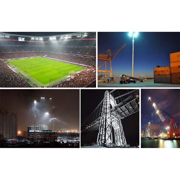 Pack de 6x Projecteurs haute puissance LED de stade filaire - Série EXCEPTION - 1000 Watts - 150 000 Lumens - 150 Lumens/Watt - 15°/30°/45°/60°/90°/120° au choix - 46 x 88 x 18 cm - IP66 - IK08 - 2700k à 6500k - Transformateur Meanwell- Garantie 5 ans