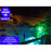 Carton / Lot de 7x Projecteurs LED solaires - Série WARRIOR RGBW (Multicolores + Blanc) - 60 Watts - Angle 120° - Lampe 21 x 17 x 6 cm - IP67 - Avec télécommande - Avec capteur crépusculaire - Bluetooth - Rythme musical - Panneau solaire inclus