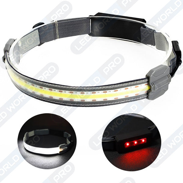 Lampe frontale COB LED rechargeable - Série FLASH 360 - 10 Watts - Chargement USB - 3 Modes - Batterie intégrée