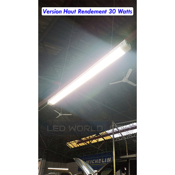 Pack de 12x Réglettes LED étanches connectables - Série EASY-LINK - Version HAUT RENDEMENT - 45 Watts - 6300 Lumens - 140 Lumens/Watt - 157 x 7 x 6 cm - Angle 120° - IP65 - 4000k / 5000k - Transformateur TRIDONIC - Garantie 5 ans