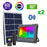 Pack de 2x Projecteurs LED solaires - Série WARRIOR RGBW (Multicolores + Blanc) - 800 Watts - Angle 180° - Lampe 38,5 x 30,3 x 8cm - IP67 - Avec télécommande - Avec capteur crépusculaire - Bluetooth - Rythme musical
